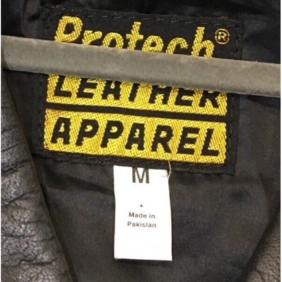 Women’s Protech Black Moto Motorcycle BOMBER Leather Jacket Medium VGUC Unique - Picture 7 of 13